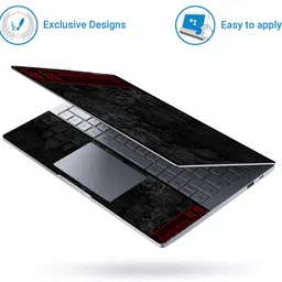 Techfit HD Printed Easy to Install Full Panel Laptop Skin/Sticker/Stretchable Vinyl/Cover for all Size Laptops upto 15.6 inch No Residue, Bubble Free - Red Watermark Self Adhesive Vinyl Laptop Skin Compatible for 15.6 inch image 2