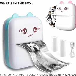 MVC ENTERPRISE Bluetooth Pocket Printer for Kids Prints Picture Kids Prints Picture with 1 Roll of print paper of 57x25 mm image 2