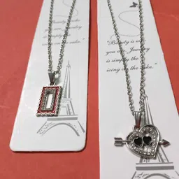 sahu collection Elegant Silver Pendant Silver Alloy Pendant Set image 2