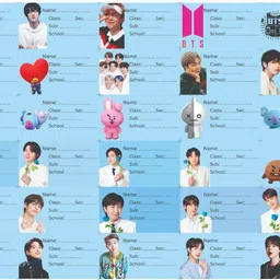 rinkon School Notebook Labels Bts (Count 30) School Name Stickers Label Students Regular Notebook Printed 1 Pages-picture-24