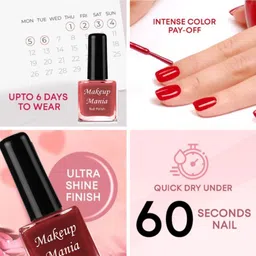 makeupmania Nail Paint Colours, High Pigment, Shining Nail Polish Set of 12 Pcs (#216) Brown, Purple, Mauve, Sky Blue, Light Purple image 3