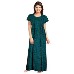 yukata Nighty for Women Cotton Printed Maxi Gown Ankle Length Nighty Night Dress Gown for Women Maxi - Free Size (Pack of 2) image 5