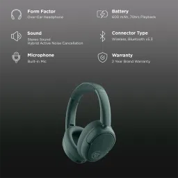 JLAB JBuds LUX HBJLUXANCRSGE62 Bluetooth Headphone with Mic (Hybrid Active Noise Cancellation, Over Ear, Sage) image 2