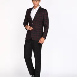 park avenue Men Checkered Single Breasted Formal Blazer image 2