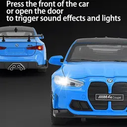 gknex BMW M4 1:32 Diecast Alloy Car with Pullback, Sound & LED Light Toy image 5