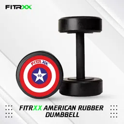 fitrxx Captain America Style Black Rubber Dumbbells hulk series 10kgX 2 Fixed Weight Dumbbell-picture-20