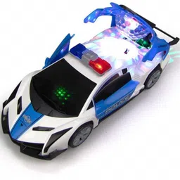 ktrs Police Super Dream car Toy with 360 Degree Rotation Door Opening, 3D Projection image 4