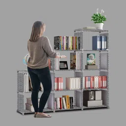 imperial fur 9 Layer Portable Book Shelf Rack | Space-Saving Book Stand for Home & Office Metal Open Book Shelf image 4