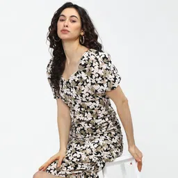 tokyo talkies Women Skater Multicolor Knee Length Dress-picture-37