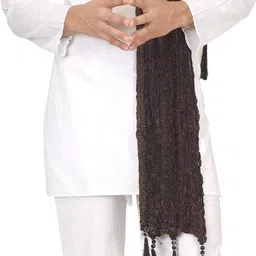 a r silk dupatta hub Art Silk Self Design Brown Men Dupatta image 3