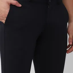 van heusen sport Men Slim Fit Blue Polyester Trousers image 2