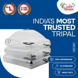 double kissan 200 GSM Tarpaulin Sheet 10x10ft Clear Tent - For Industrial Roofs, Warehouses, Transport, Flood & Machinery Cover image 1
