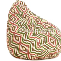 style homez XXL Classic Cotton Canvas Printed Teardrop Bean Bag With Bean Filling image 1
