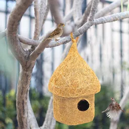 liveonce NATURAL HUT SHAPE BIRD HOUSE FOR ALL BIRDS PACK OF 8 Bird House image 3