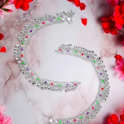 srre 7.5.inch Baby/Girls/Bays HI Super/Sound (6.Year To 7.Years Baby Anklets) Silver Anklet-picture-28