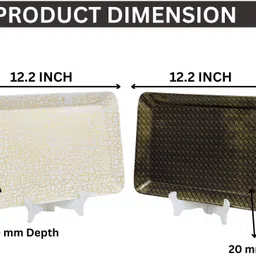 globenox Serving Tray Rectangle 2 Melamine Easy-to-Clean Platter Tray image 2