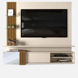 casacraft from pepperfry Gotti TV Unit in Off White & Demolicao Finish for TVs up to 55" image 2