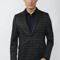 peter england Men Checkered Single Breasted Formal Blazer-picture-27