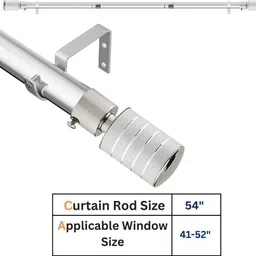 gloxy Silver Curtain Knobs, Curtain Rods, Rod Rail Bracket Metal-picture-23