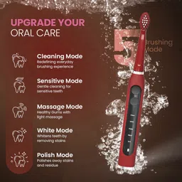 Obvie Rechargeable Electric ToothBrush with 3 Brush Head 5 Mode & 2 Minute Smart Timer Electric Toothbrush image 2