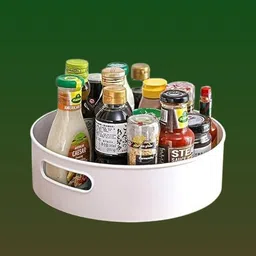 vaynix Plastic complete rotation Revolving Holder Plate – Living Space & Kitchen Space Storage Basket-picture-17