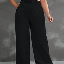dockstreet Women Solid Black Track Pants image 3