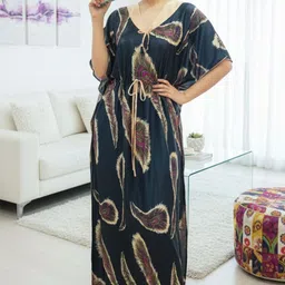 must have Printed Satin Blend Women Kaftan image 3
