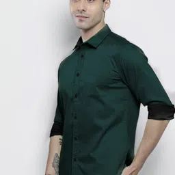 nuji Men Regular Fit Solid Spread Collar Casual Shirt image 3