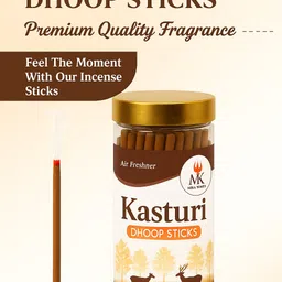 mkagarbatti Premium Dhoop Sticks KASTURI Jar 100Gms Charcoal Free KASTURI Dhoop kasturi image 3