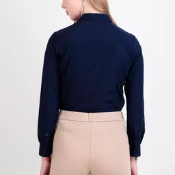 rare camel Women Regular Fit Solid Spread Collar Formal Shirt image 3