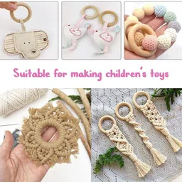 pransunita Wooden Round Rings ( 4 cm ) Natural Smooth Unfinished Wood Circles for Art and Crafts, Pendant Jewellery Making, Macrame, Connectors, Wall & Door Hanging, Toran, Bandhanwar, Plant Hanger and Crafts Project, Pack of 20 pcs image 3