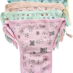 naughty bacha New Born Baby Cotton Hosiery Premium Quality V Shape Nappies, Nadi , Langot Washable Reusable Cotton Diaper Nappy Baby Cozy Wear pack of 12 pcs (Multi, 0-6 Months) NP-21 image 2