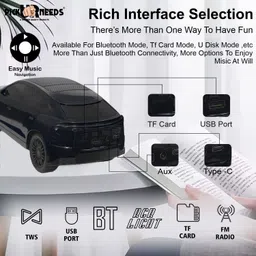pick ur needs Portable Rechargeable Wireless Car Speaker - FM/USB Support, RGB LED, 1200mAh image 3