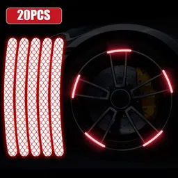 dhruv hub red Rim Stripe Decal Sticker for Car Motorcycle Wheels Car Reflector Light image 5