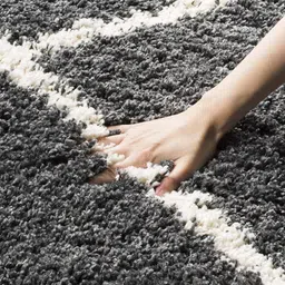 tahnoorcarpet Grey, White Polyester Carpet image 3