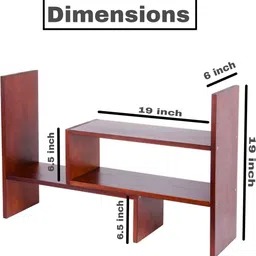 Dime Store Adjustable Book Shelf/Book Stand/Book Rack Desktop Storage Engineered Wood Open Book Shelf image 4