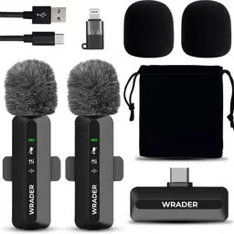 Noise Cancelling Wireless Microphones with Fur for Type C Mobiles and iPhone Microphone-image-12