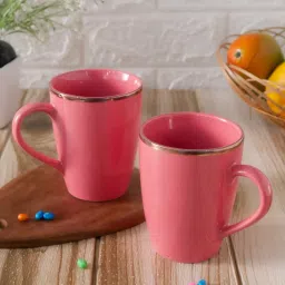 femora 320ml 22k Liquid Gold Marble Design Ceramic Coffee Mug (Peach) image 1