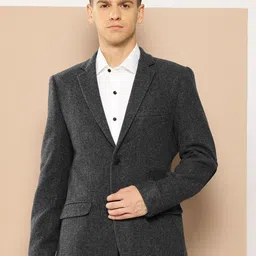 invictus Men Solid Single Breasted Formal Blazer image 1