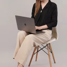 glitter fashion Formal Regular Sleeves Solid Women Black Top image 5