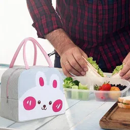 shuang you Insulated Reusable Small Lunch Bag Tote Bag for Women Printed Lunch Bag Lunch Bag image 3