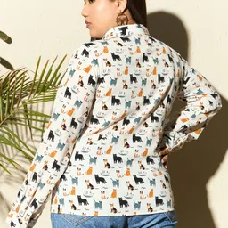 berrylush curve Women Regular Fit Printed Spread Collar Formal Shirt image 3