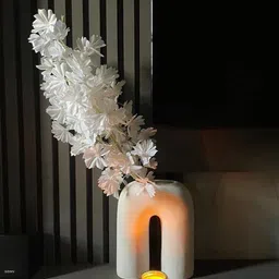 vibhsa U Shape Ceramic Minimalist Aesthetic Flower Vase | Pampas Grass Ceramic Vase image 3