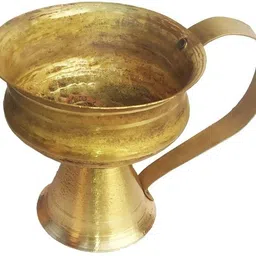 srijan Dhunuchi Dhup Dani All Pooja Used Handmade Brass products Brass Dhup Holder Gold image 2