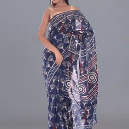 HANDICRAFT PALACE Ethnic Motif Pure Cotton Dabu Saree-picture-19