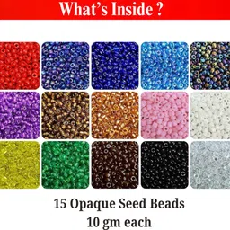 qroof Multicolour Beads Set - for Craft ,Jewelry Making, Seed Beads image 2