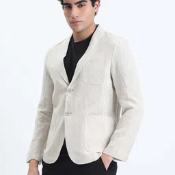 showoffff Men Solid Single Breasted Casual Blazer image 3