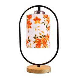 new era Multicolour Cotton Table Lamp With Wood Base image 5