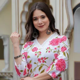 kjfab Women Printed Cotton Rayon Straight Kurta-picture-35