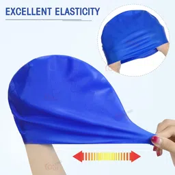 karbd Silicone Swimming Cap with Ear & Hair Protection Unisex Swim Pool Head Cap Swimming Cap image 3